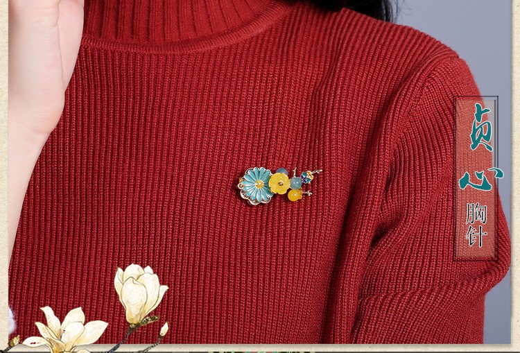 典雅氣質(zhì)胸針，撞色唯美胸花