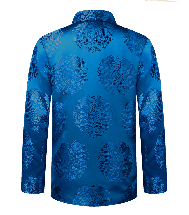 寶藍(lán)色中式唐裝外套，用心品質(zhì)回歸本心