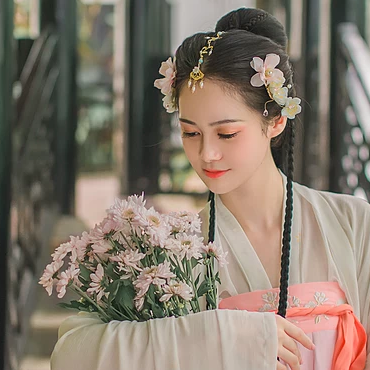 粉嫩花朵少女頭像，唯美古風(fēng)真人頭像