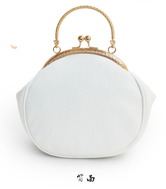 唯美清新桃花手提包，花朵古風(fēng)手工包