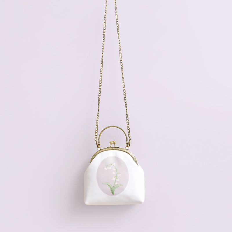 氣質(zhì)鈴蘭花手提包，唯美花朵手工包