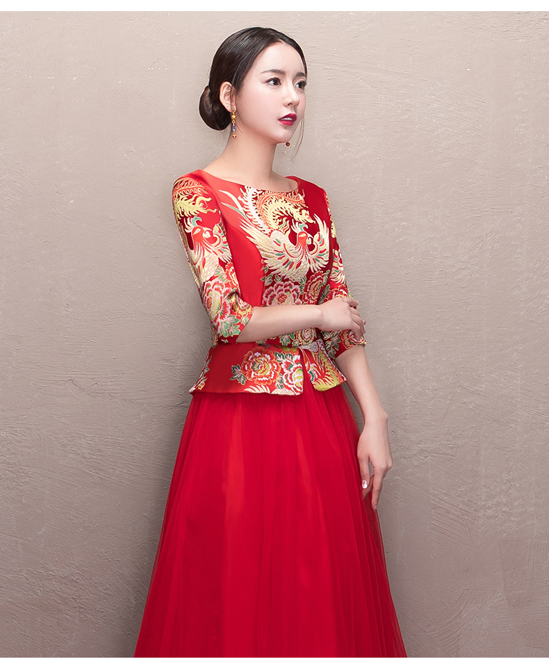 優(yōu)雅修身新娘禮服，唯美中式禮服