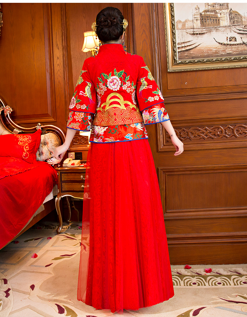 復古刺繡新娘禮服，古韻秀禾服中式禮服