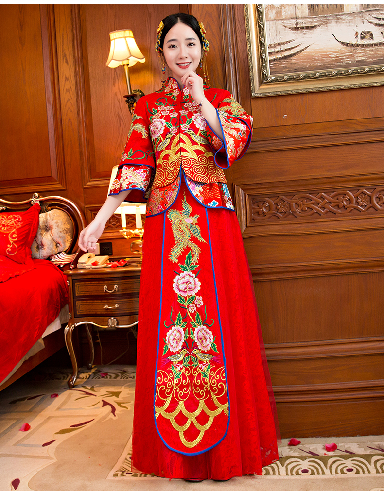 復古刺繡新娘禮服，古韻秀禾服中式禮服