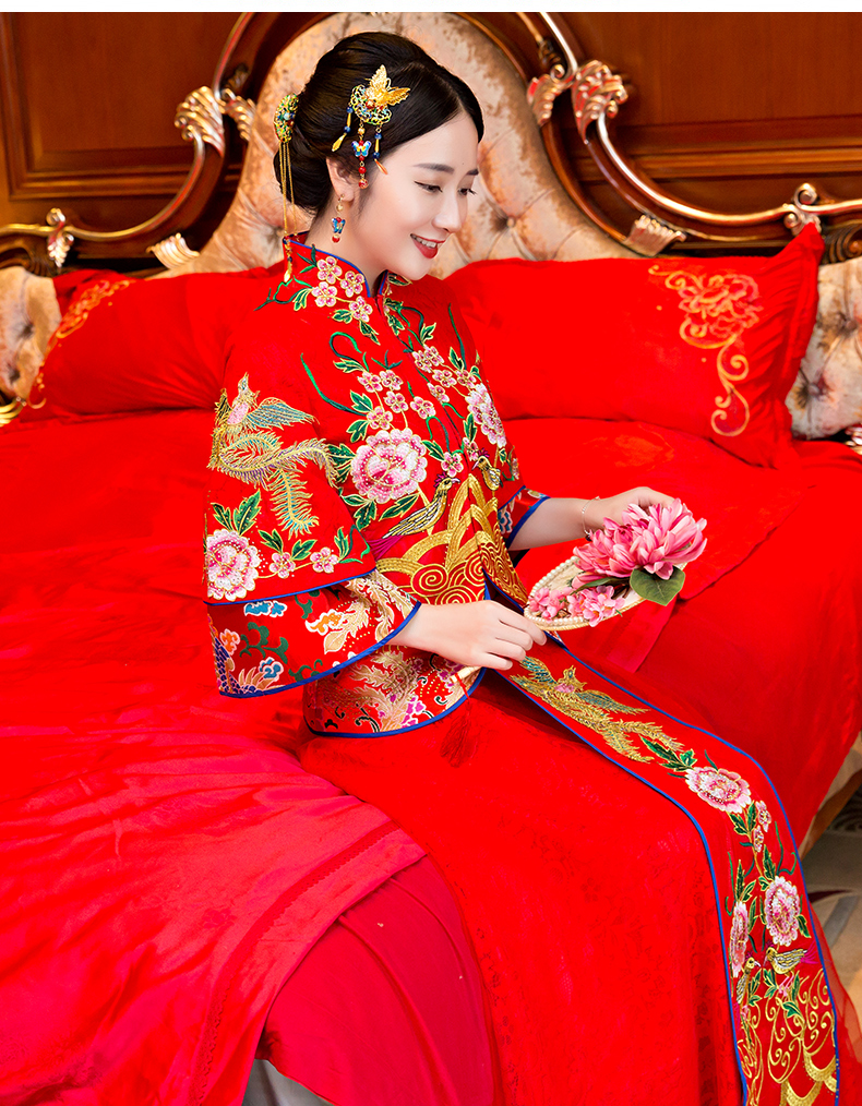 復古刺繡新娘禮服，古韻秀禾服中式禮服