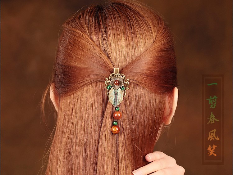 一葉春風古風古典發(fā)夾頭飾
