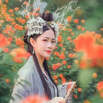 淡雅清新木槿花女生頭像，唯美古風(fēng)真人頭像