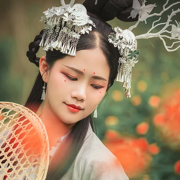 淡雅清新木槿花女生頭像，唯美古風(fēng)真人頭像