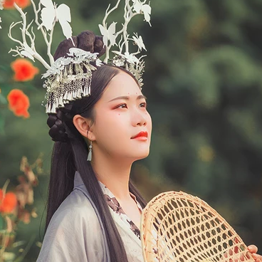 淡雅清新木槿花女生頭像，唯美古風(fēng)真人頭像