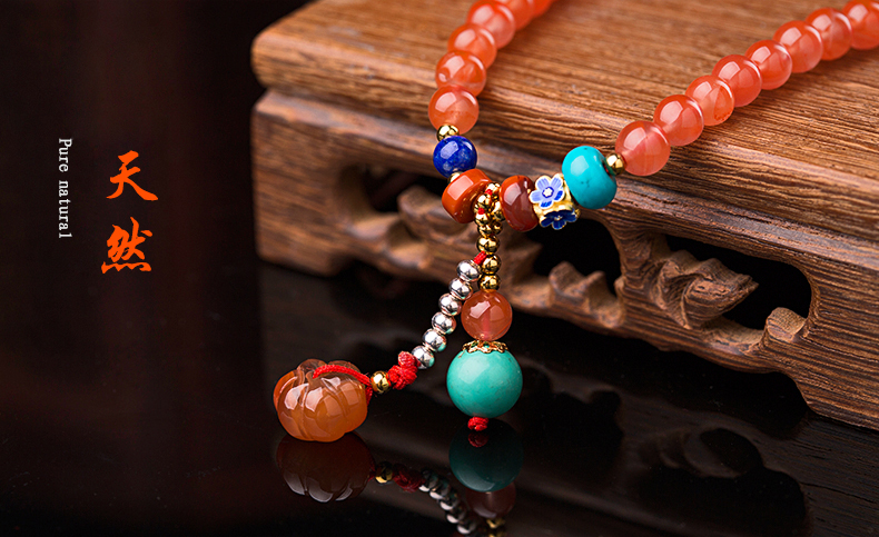 櫻桃紅瑪瑙水晶手鏈，多圈南紅手串