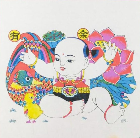 十款民間工藝年畫，古風(fēng)手繪童趣中國年畫