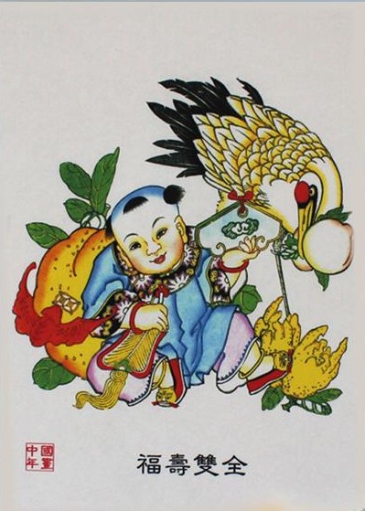 12款民間工藝年畫，手繪民俗文化年畫