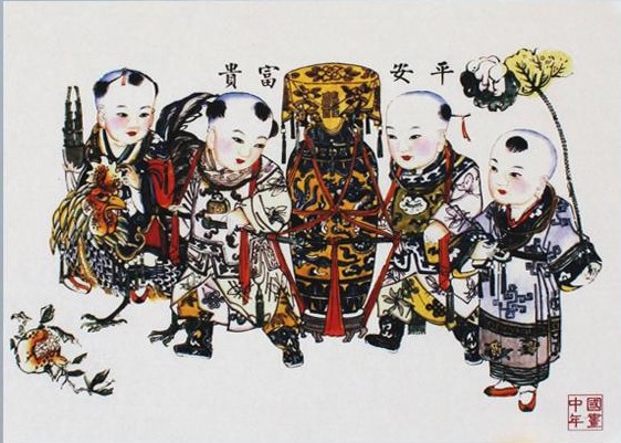 12款民間工藝年畫(huà)，手繪民俗文化年畫(huà)