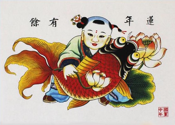 12款民間工藝年畫(huà)，手繪民俗文化年畫(huà)