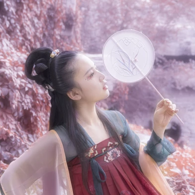 紫色文藝女生頭像，唯美古風真人頭像