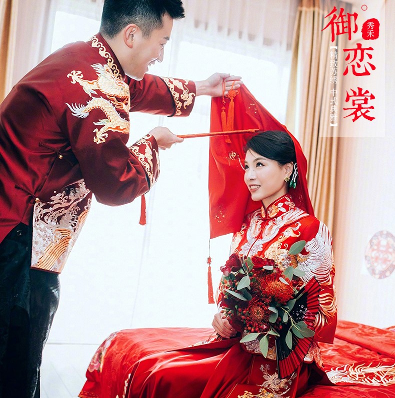 最美家佳樂(lè)文學(xué)中式禮服新娘,中式婚禮圖片