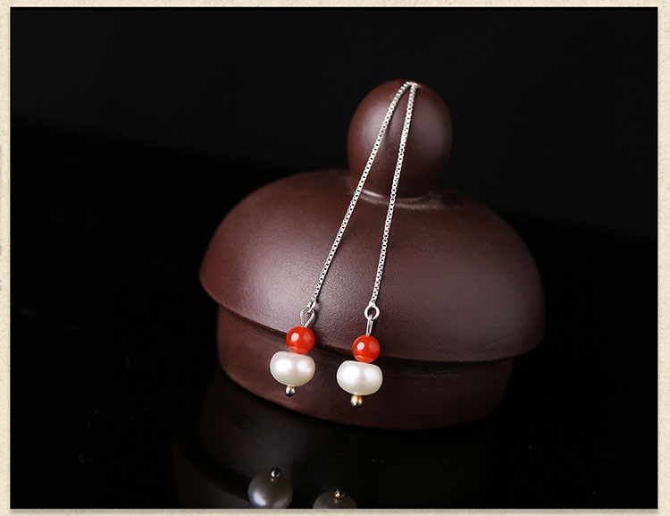 簡約長款珍珠耳墜氣質耳環(huán)首飾