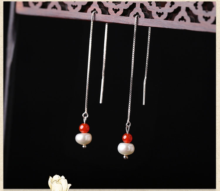 簡約長款珍珠耳墜氣質耳環(huán)首飾