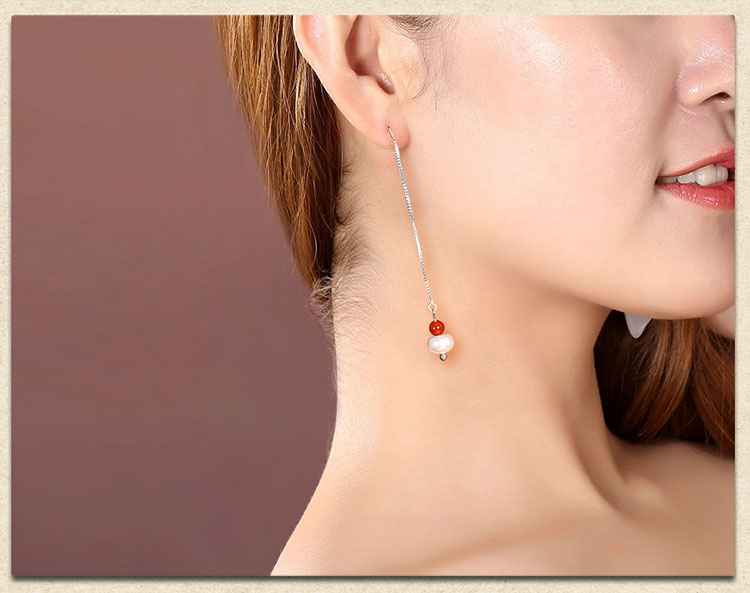 簡約長款珍珠耳墜氣質耳環(huán)首飾