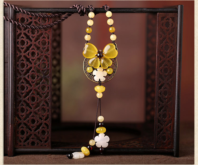 復(fù)古風(fēng)黃色簡(jiǎn)約項(xiàng)鏈毛衣鏈