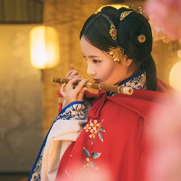 粉色斗篷女生頭像,唯美古風真人頭像