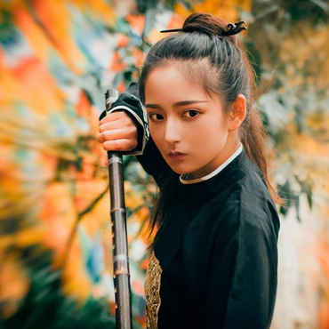 霸氣帶兵器俠客女生頭像，唯美古風(fēng)真人頭像