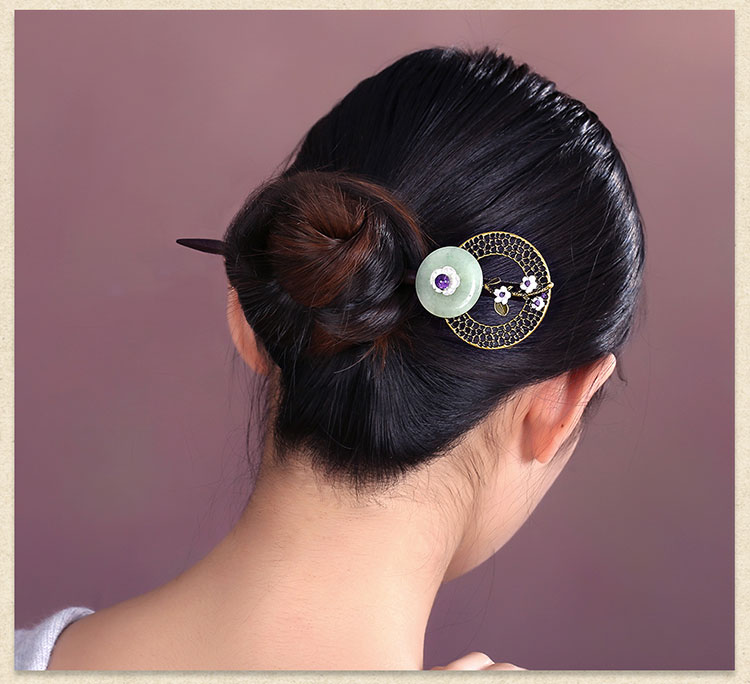 古風(fēng)發(fā)簪木簪子，家佳樂文學(xué)復(fù)古盤發(fā)頭飾