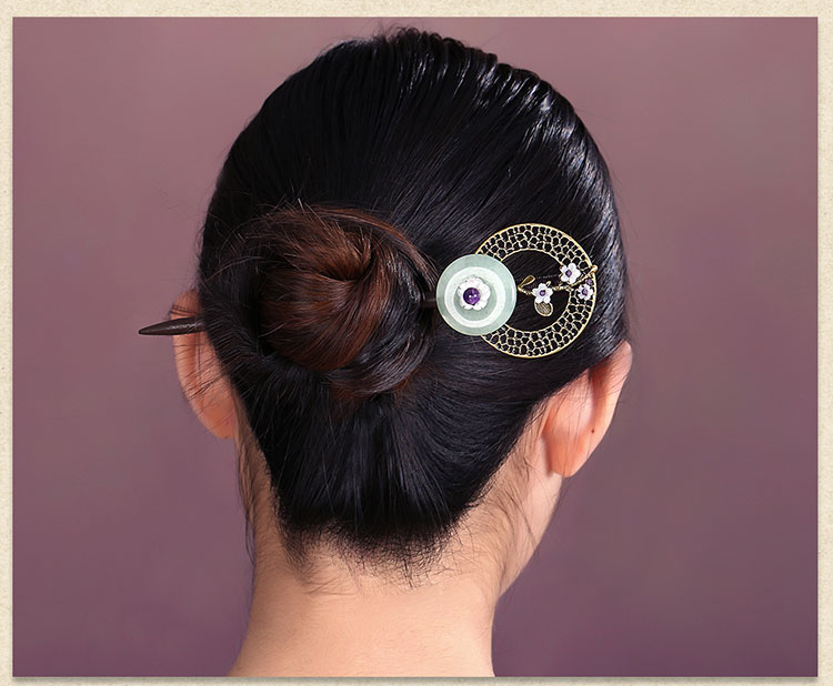 古風(fēng)發(fā)簪木簪子，家佳樂文學(xué)復(fù)古盤發(fā)頭飾