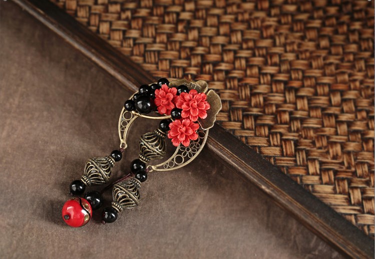 家佳樂文學(xué)紅胸花朱砂胸針飾品