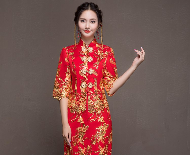 優(yōu)雅端莊中式禮服，唯美新娘禮服