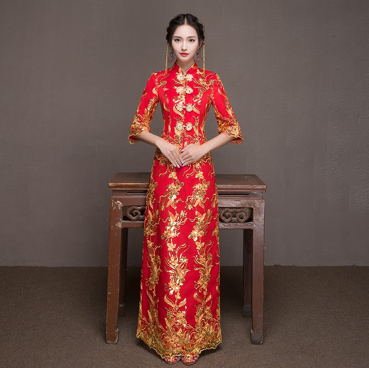 優(yōu)雅端莊中式禮服，唯美新娘禮服