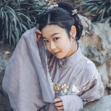 素雅灰色漢服女生頭像，唯美古風(fēng)真人頭像