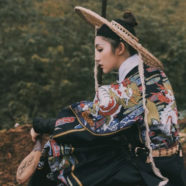 霸氣帶斗笠女生頭像，唯美古風(fēng)真人頭像