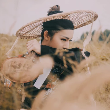 霸氣帶斗笠女生頭像，唯美古風(fēng)真人頭像