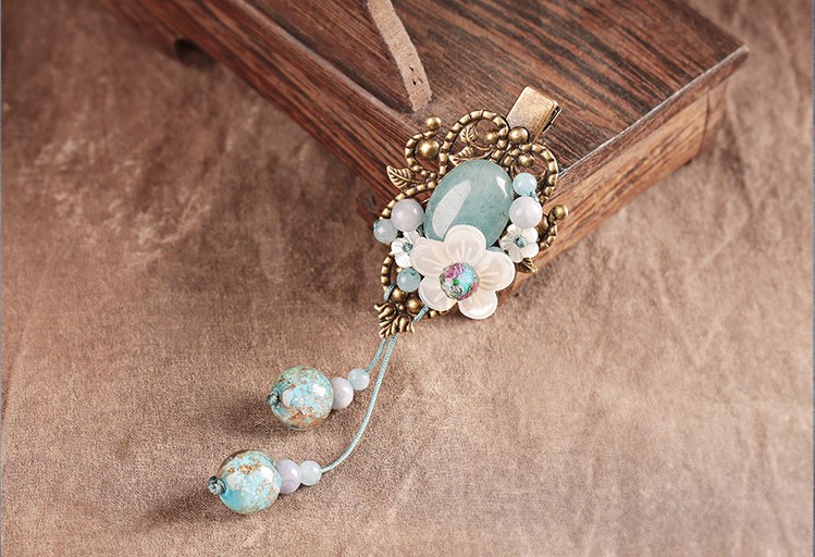 淡雅小清新頭飾:琴海貝殼花朵發(fā)夾頭飾