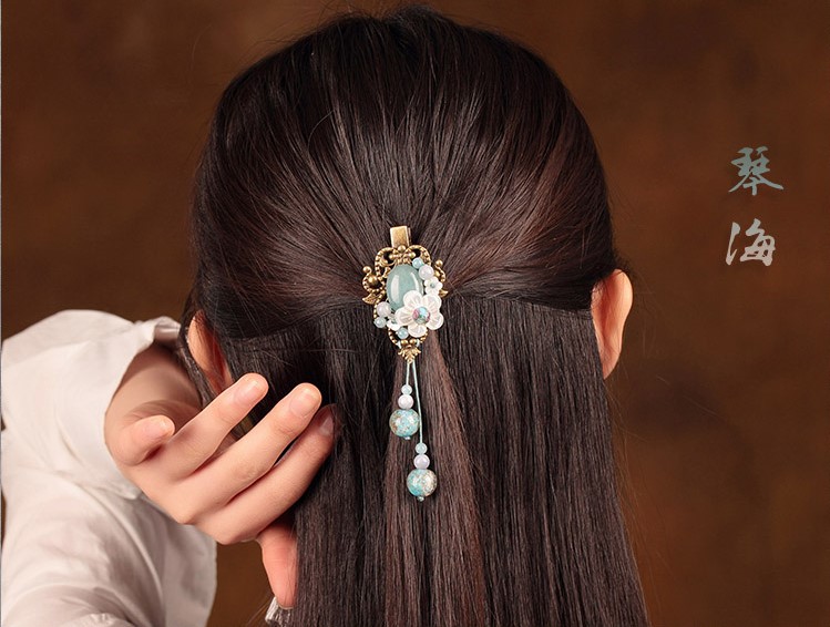 淡雅小清新頭飾:琴海貝殼花朵發(fā)夾頭飾