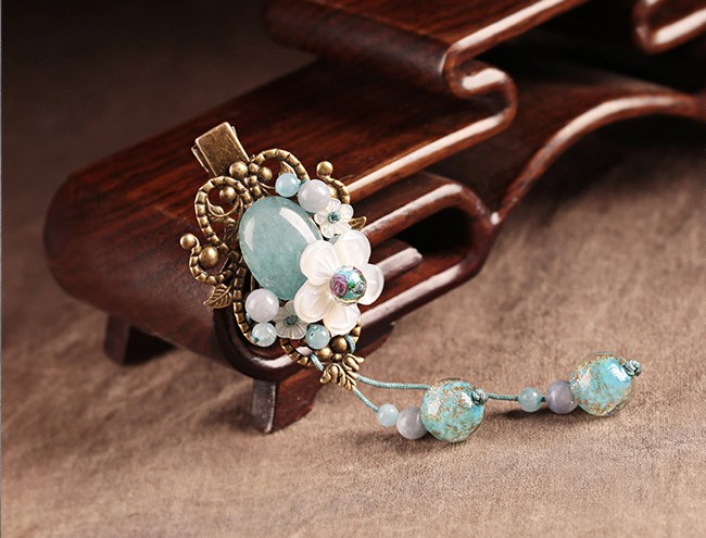 淡雅小清新頭飾:琴海貝殼花朵發(fā)夾頭飾