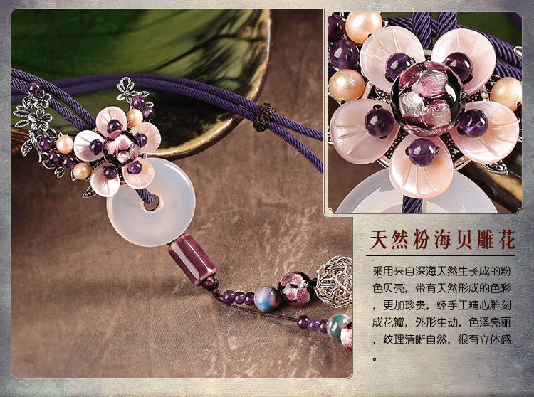 簡約平安扣吊墜復古毛衣鏈項鏈首飾