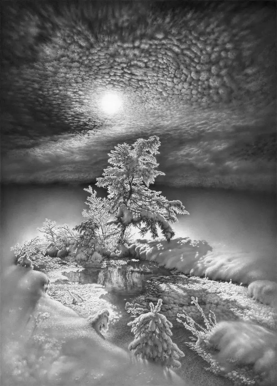 畫雪成魔黑白插畫：純粹用心把一件事反復(fù)做