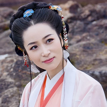 珠簾斗笠女生頭像，唯美古風真人頭像