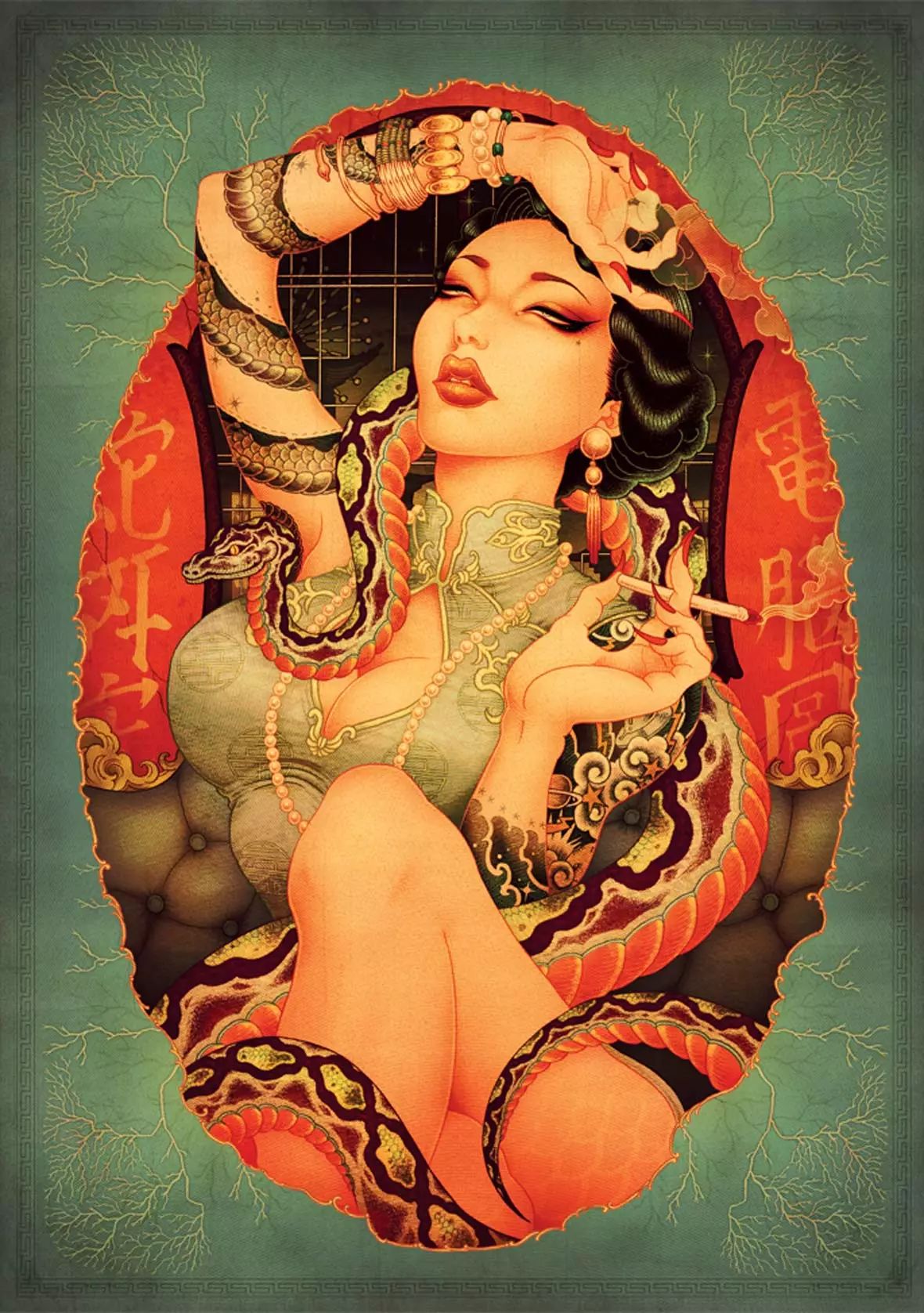 洋溢著肉欲的插畫：日本畫家筆下的東方美感！