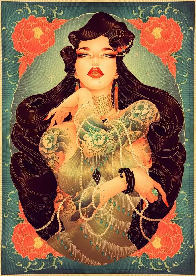 洋溢著肉欲的插畫：日本畫家筆下的東方美感！