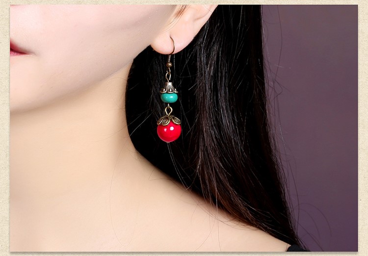 撞色復古耳墜氣質(zhì)簡約耳環(huán)首飾
