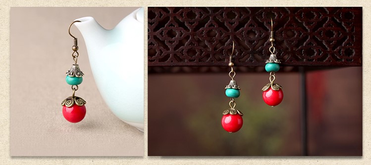 撞色復古耳墜氣質(zhì)簡約耳環(huán)首飾