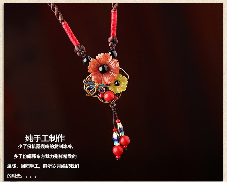 古銅紋理韻味首飾:民族風鎖骨鏈項鏈