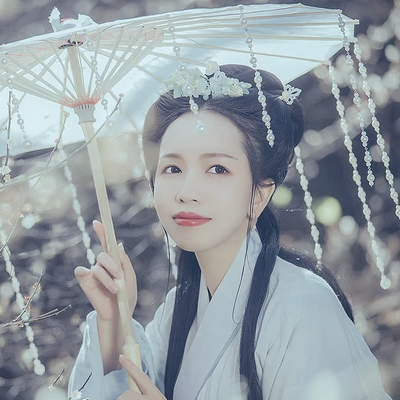 珠簾傘文藝女生頭像，唯美古風(fēng)真人頭像