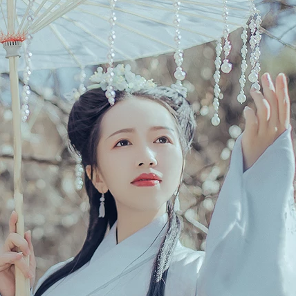 珠簾傘文藝女生頭像，唯美古風(fēng)真人頭像