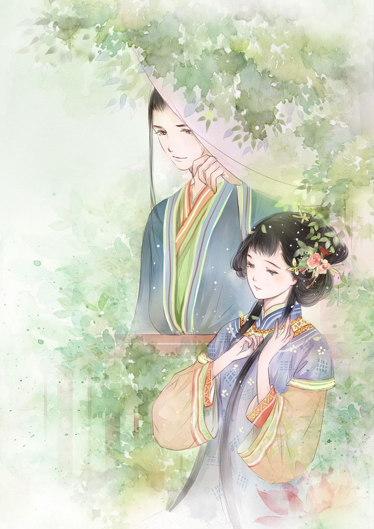 古風情侶圖片，四款唯美古風人物圖片