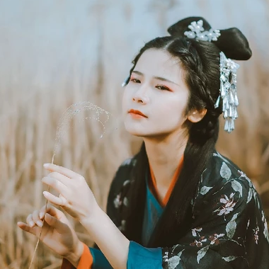 蘆葦飄揚(yáng)女生頭像，唯美古風(fēng)真人頭像