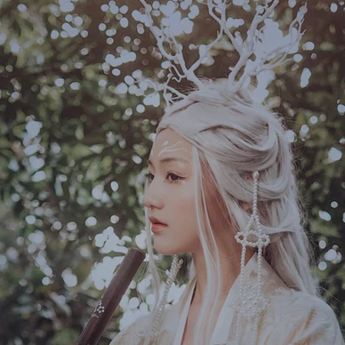 森林精靈文藝女生頭像，唯美古風真人頭像